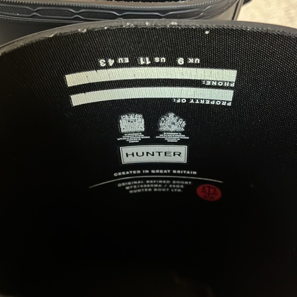 Hunter Original Refined Short Black Rainboot Size 11 - Picture 2 of 6